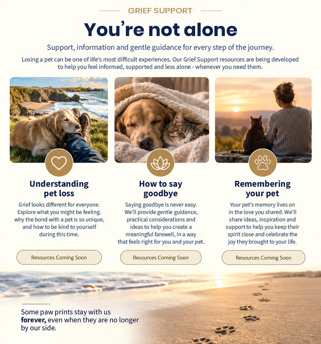 SoulMates grief support resources are being developed around understanding pet loss, saying goodbye and remembering a pet.